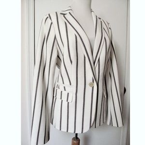 Talbots NWT Ivory Pinstripe Tailored Jacket 6